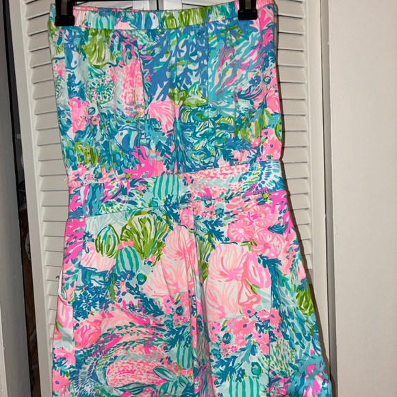 Lilly Pulitzer Jace Strapless Romper in "Fish My Wish" - Picture 3 of 4
